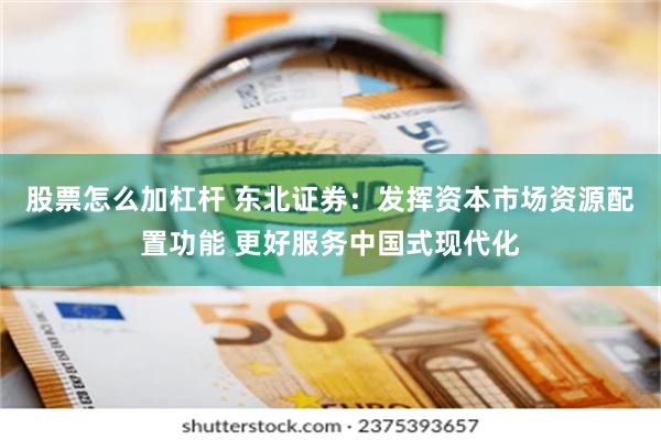 股票怎么加杠杆 东北证券：发挥资本市场资源配置功能 更好服务中国式现代化